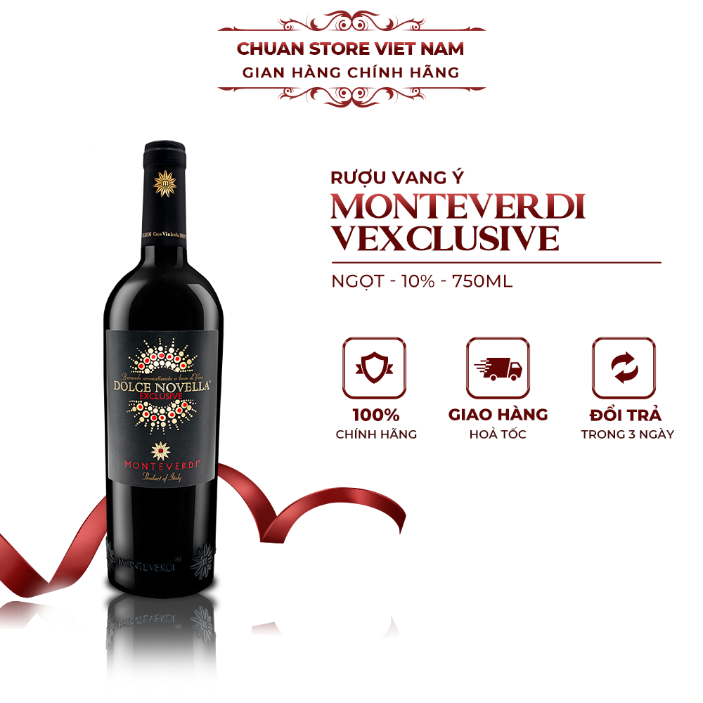 Rượu vang Ý ngọt Dolce Novella Exclusive Monteverdi 10% 750ML - vang hoàng đế bản đặc biệt