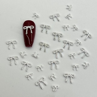 Charm nơ gắn móng trang trí móng sét 30 viên, nơ gắn móng
