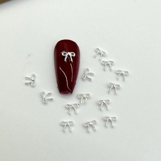 Charm nơ gắn móng trang trí móng sét 30 viên, nơ gắn móng