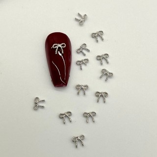 Charm nơ gắn móng trang trí móng sét 30 viên, nơ gắn móng