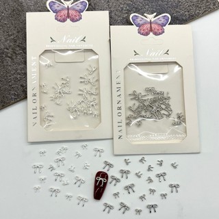 Charm nơ gắn móng trang trí móng sét 30 viên, nơ gắn móng