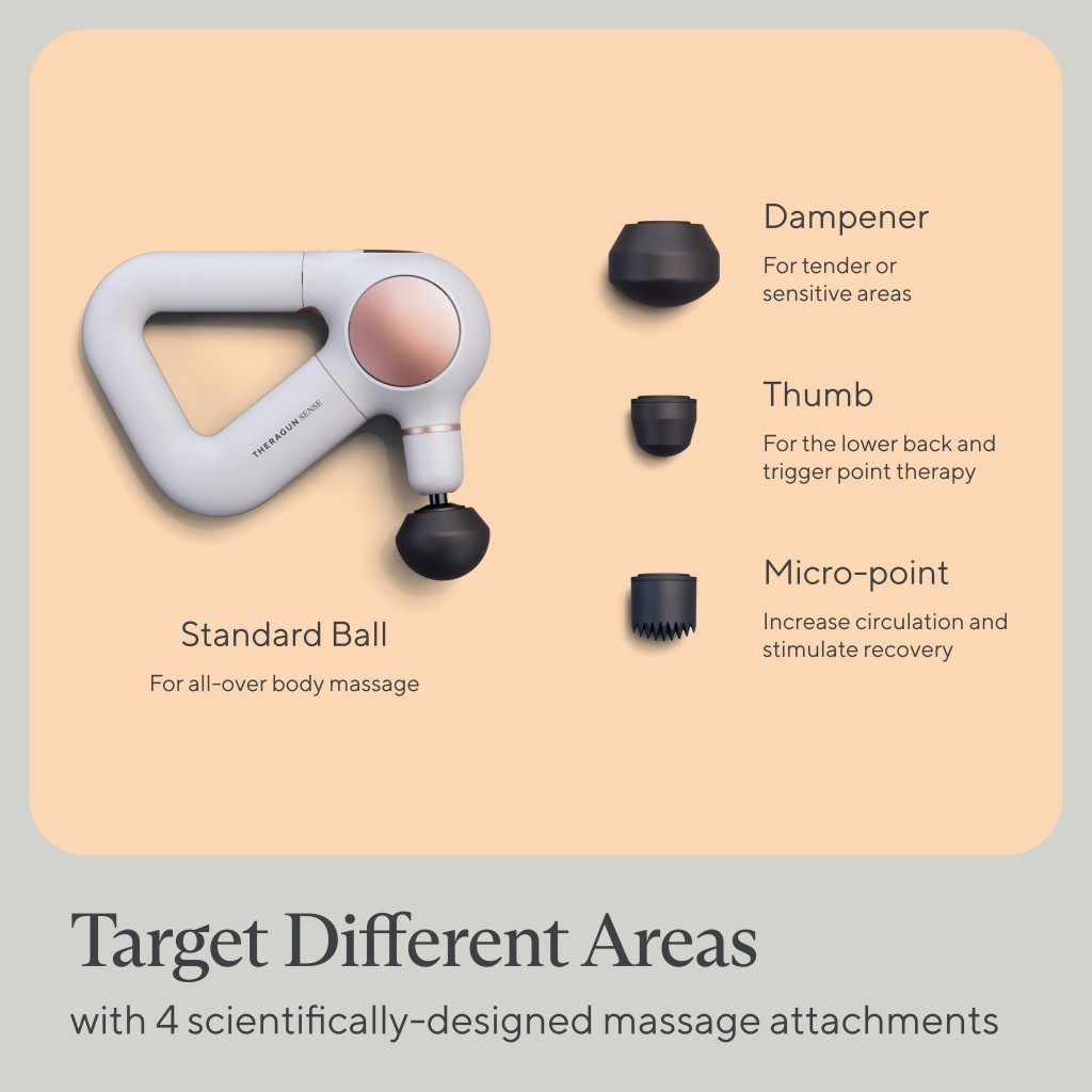 THERABODY Máy massage Theragun Sense trị liệu hít thở thư giãn,kèm 4 phụ kiện,đi sâu 12mm,Đã Đăng Ký FDA_Bảo hành 1 NĂM