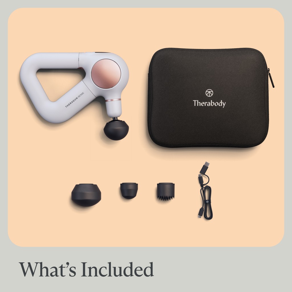 THERABODY Máy massage Theragun Sense trị liệu hít thở thư giãn,kèm 4 phụ kiện,đi sâu 12mm,Đã Đăng Ký FDA_Bảo hành 1 NĂM