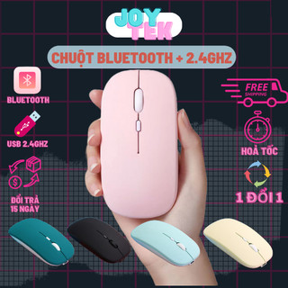 Chuột không dây 2 chế độ bluetooth và usb 2.4ghz tự sạc pin 2 trong 1 chống ồn cho điện thoại, máy tính bảng, laptop