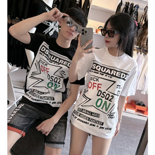 Áo Thun Nam DSQ 232 hình in nhiệt cao cấp vải cotton co dãn 2 chiều có 2 mầu trắng và đen phù hợp cho nam