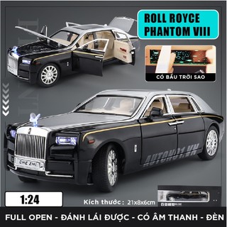 Mô hình xe Rolls Royce Phantom Trần Xe Bầu Trời Sao full open 1:24 Chezhi OT408