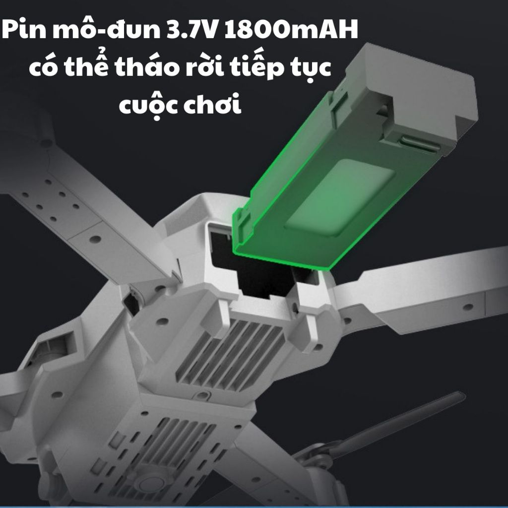 Flycam mini,Máy bay điều khiển từ xa E88 Max động cơ chổi than Pin 3.7v 1800mAh,Drone Playcam Camera HD Ztechflycam | BigBuy360 - bigbuy360.vn