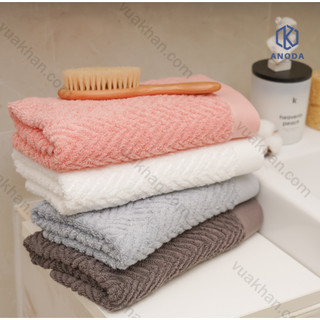 Khăn tắm xuất hàn set 3 cái khăn 40x100cm 100% cotton cao cấp anoda trọng lượng 200gr