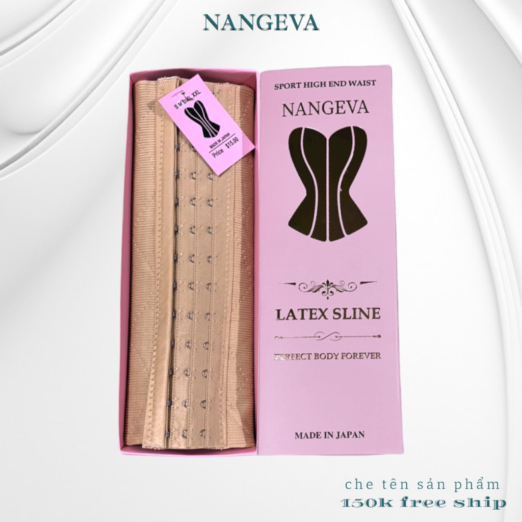 Gen Hộp Hồng Nịt Bụng Siết Eo Latex Sline Chính Hãng NANGEVA Ms888