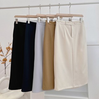 Chân Váy 2 Cúc MINZ STORE Mã 1047, Thiết Kế Dáng Suông Phong Cách Công Sở