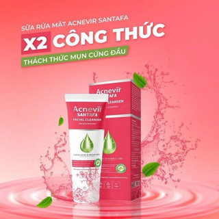 -Sữa Rửa Mặt tinh chất rễ cam thảo Acnevir đỏ Santafa ngừa mụn, giảm dầu nhờn, khoá ẩm, dùng cho da nhạy cảm - Tuýp 100g