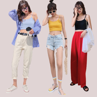 Áo Croptop Ngắn 2 Dây Nữ Mùa Hè Madela Thun Co Giãn Mềm Mịn, Áo Thun 2 Dây Croptop Nữ Ôm Dáng