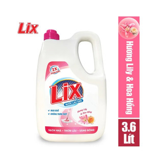 Nước lau sàn Lix Hương Lily và Hoa Hồng 3.6 lít