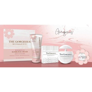 [CHÍNH HÃNG] Kem chống nắng múi xù gorgeous trắng da chống nước lâu trôi, set gồm 100g + 50g+ gói serum  SPF50+PA+++