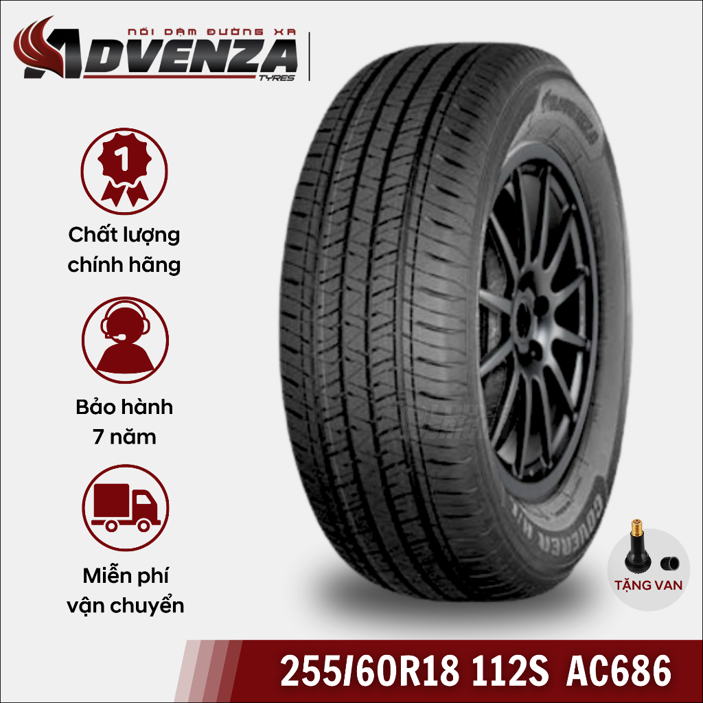 Lốp Advenza 255/60R18 Coverer H/L | Lốp cao cấp, đi êm ái, bền bỉ, bám đường | Dành cho xe Nissan Navara