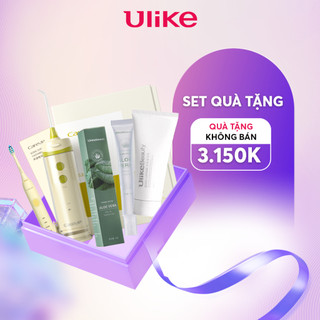 {Quà tặng không bán} SET quà tặng 4 món Ulike gồm tăm nước bàn chải điện gel lô hội làm dịu và body lotion