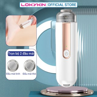 Máy chà gót chân cao cấp Lokykin gồm 2 đầu mài tiện dụng tẩy tế bào chết, da cứng dưới chân
