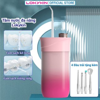 Máy tăm nước cầm tay mini Lokykin vệ sinh răng miệng thiết kế tiện lợi 2023 nhỏ gọn mang đi làm đi du lịch