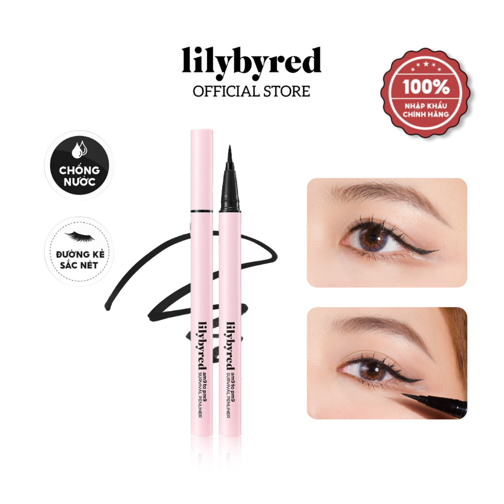 Bút Kẻ Mắt Đầu Mảnh Chống Nước Lâu Trôi LILYBYRED Am9 to Pm9 Survival Penliner 0.6g