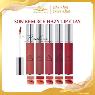 Son kem lì 3ce Hazy lip clay , son kem mịn lì mềm môi, son 3ce màu đẹp