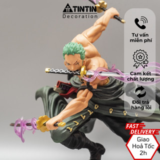 Mô Hình One Piece Figure Roronoa Zoro Loại Lớn Có Hiệu Ứng Kiếm 2 đầu Bộ Sưu Tầm One Piece 21 Cm