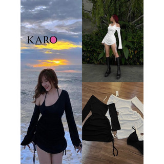 set đầm rút trễ vai kèm bra K5071 - CAROTSHOP