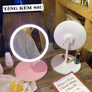 (Kèm sạc) Gương đèn led trang điểm cảm ứng