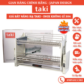 Kệ chén nâng hạ taki inox không gỉ 304, kệ chén thông minh - bảo hành vĩnh viễn - có thợ lắp đặt