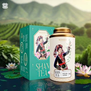 Trà shan ướp Sen Tây Hồ Thượng hạng- 80g hộp thiếc-Mohodo