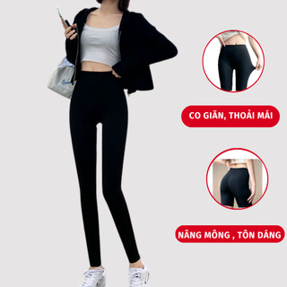 Quần legging nữ ngắn ôm body cạp cao nữ madela vải mềm co giãn dày dặn, legging đùi lửng nữ
