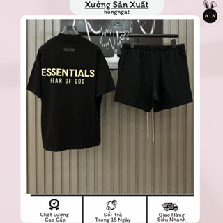 Đồ bộ áo thun nam quần đùi kaki áo phông form rộng, bồ đồ mùa hè essentials phong cách thoáng mát