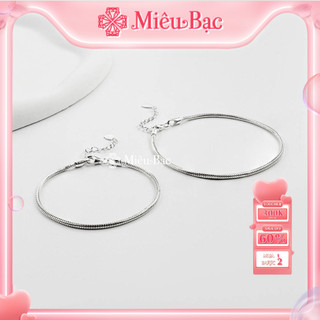  Lắc tay đôi couple nam nữ Miêu Bạc  hàng có sẵn  thuôn dây mì dày dặn chất liệu bạc 925 phụ kiện trang sức unisex MT36 