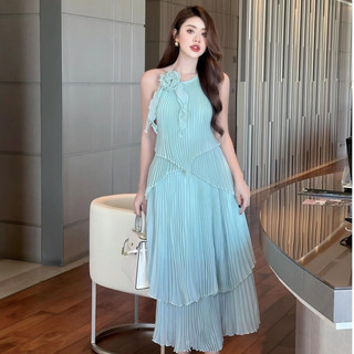 N'rosé - đầm hở lưng lilia dress xanh navy/hồng