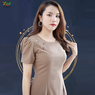 Đầm suông a thêu hoa 3d sang trọng che bụng gọn eo