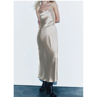 ĐẦM CỔ YẾM MAXI LỤA ZARA XUẤT