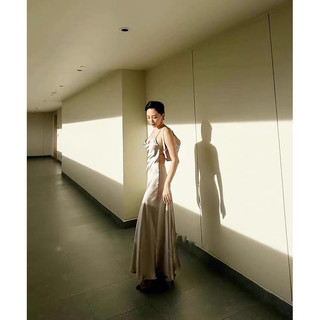 ĐẦM CỔ YẾM MAXI LỤA ZARA XUẤT