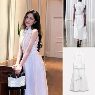 (sẵn) ĐẦM SƠ MI BUỘC NƠ ZARA XUẤT