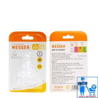Núm ty bình sữa Wesser cổ rộng size S/M/L