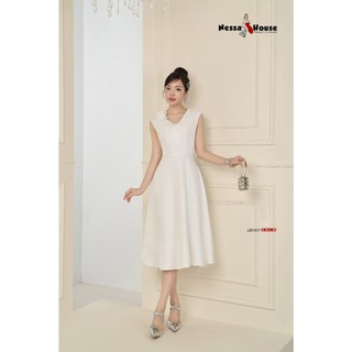 Váy Tafta Cổ Tim Vai Hoa NESSA - BV517