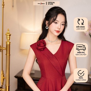 Váy Tafta Cổ Tim Vai Hoa NESSA - BV517