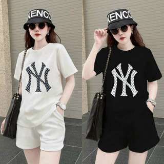 Set bộ đồ short thể thao thun cotton logo N.Y siêu hót đủ size