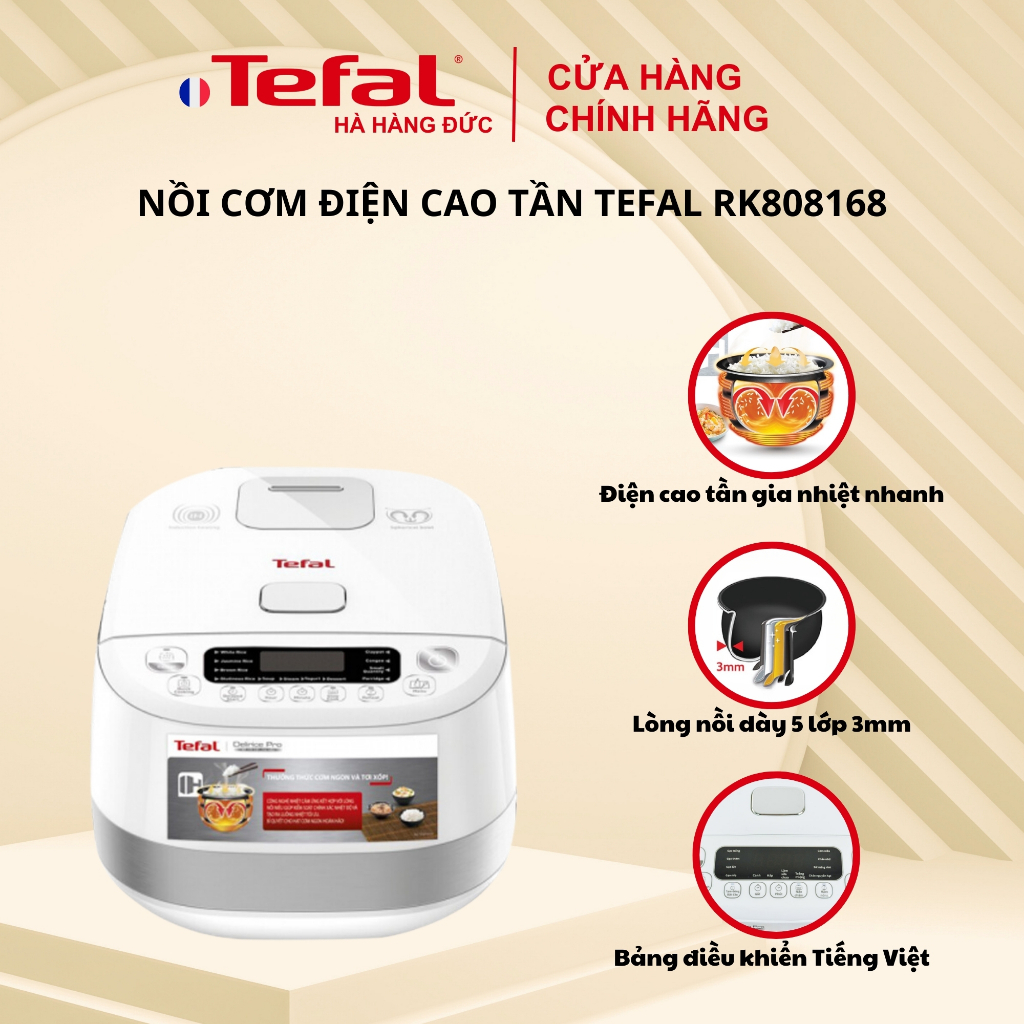 [Hà Hàng Đức x Tefal VN] Nồi cơm điện cao tần Tefal RK808168, dung tích 1.5L - Bảo hành chính hãng 2 năm