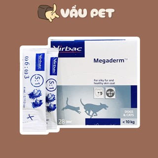 Gel Dinh Dưỡng Virbac Megaderm Giúp Mượt Lông, Da Và Giảm Ngứa Chó Mèo (Hộp 28 gói)