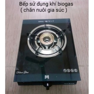 Bếp biogas đơn mặt kính (mâm sen đồng ) đánh lửa