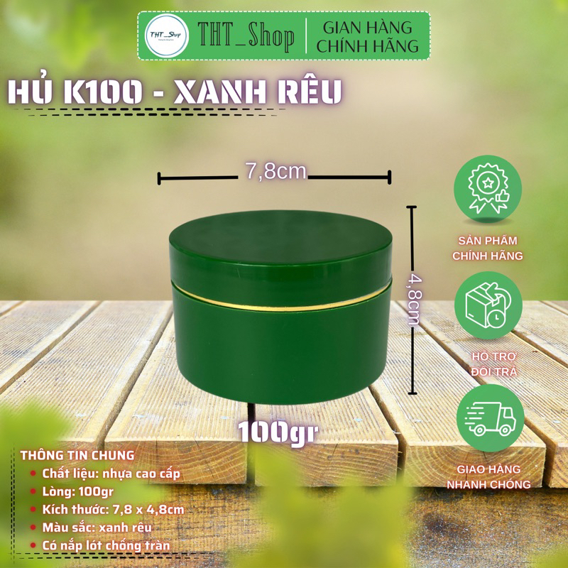 HỦ ĐỰNG KEM BODY 100G [MÀU XANH RÊU]