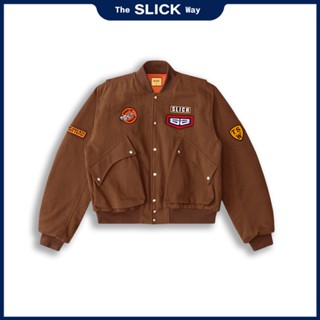 Áo Rider Varsity ( Form Crop ) Da Lộn Trần Bông Cao Cấp - The Slick Way