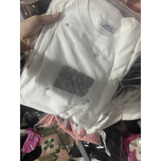 Áo phông đá to kín áo logo miu lấp lánh ảnh thật cotton