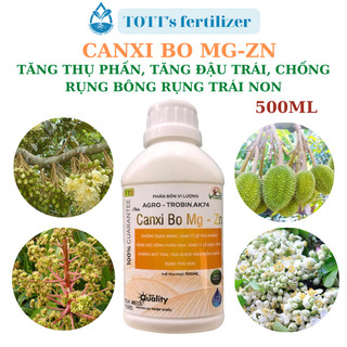 Canxi Bo Mg-Zn chai 500ml chống rụng bông, rụng trái non, tăng thụ phấn, tăng đậu trái TOTT’s fertilizer