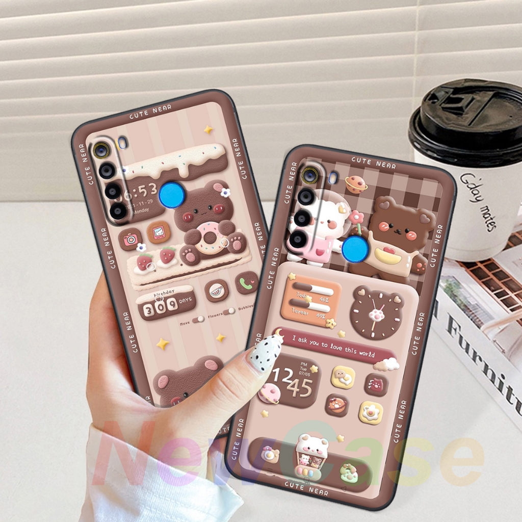 Ốp lưng Xiaomi Redmi Note 8 / Note 8 Pro in hình gấu cute,bò sữa 3D cute dễ thương bảo vệ điện thoại.
