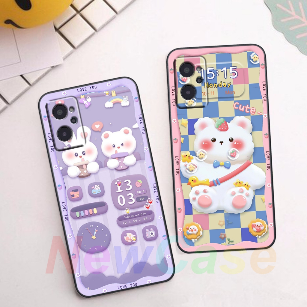 Ốp lưng Realme Realme 9 4G / 9i / 9 Pro 5G / Q5 / 9 Pro+ 5G in hình gấu cute,bò sữa 3D cute dễ thương bảo vệ điện thoại.
